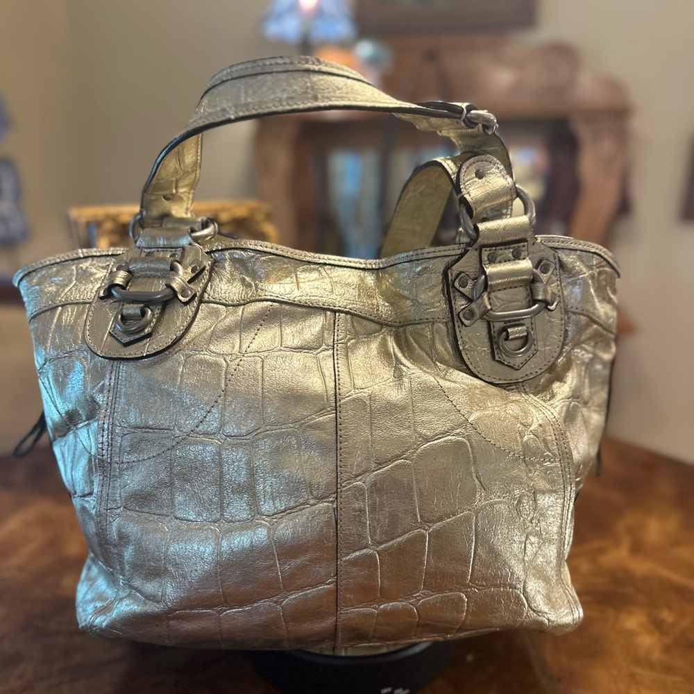 Vintage Rare JUICY COUTURE Metallic Gold Women's Tote Bag. Highly sought after
